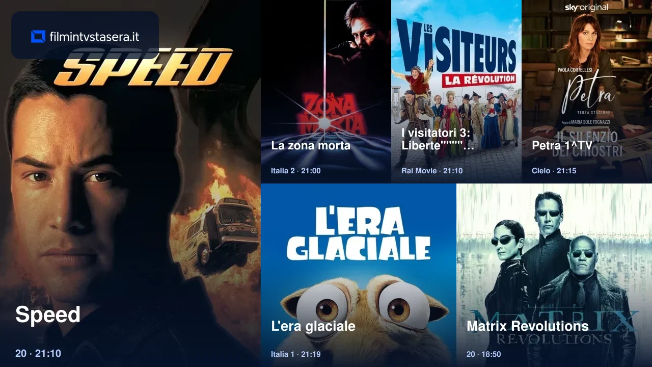 Selezione dei film in TV stasera
