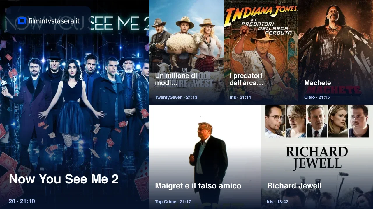 Selezione dei film in TV stasera
