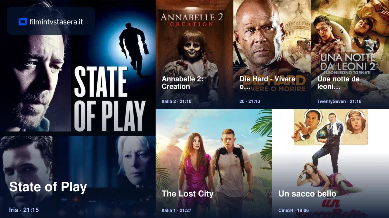 Selezione dei film in TV stasera
